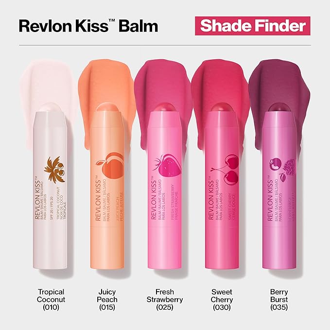 Revlon Lip Balm, Kiss Tinted Lip Balm, Face Makeup with Lasting Hydration, SPF 20, Infused with Natural Fruit Oils, 025 Fresh Strawberry, 0.09 Oz-VivaGrace Women
