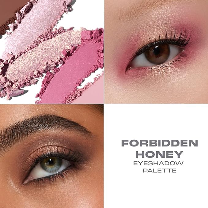 Morphe Forbidden Honey Artistry Palette - Foil-Effect Eyeshadow Palette with Matte, Shimmer & Foil Finishes - Pink & Brown Eyeshadow with Luminous Payoff (0.35 oz)-VivaGrace Women