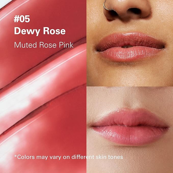 Melixir Vegan Lip Butter #05 Dewy Rose(+11 more colors), Deep Nourishing Tinted Lip Balm for Dry Lips, Bee-Free, Petrolatum-Free, Plant-Based, Hydrating for Cracked and Chapped Lips, Travel Essentials-VivaGrace Women