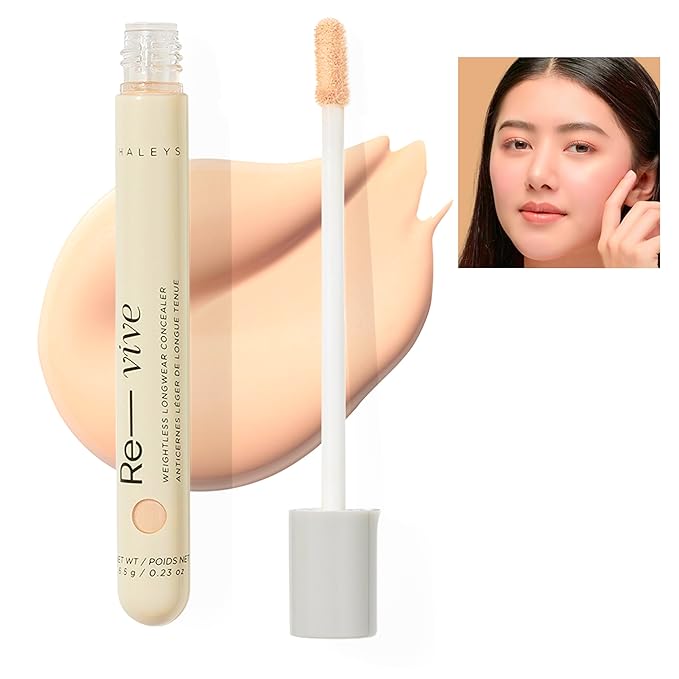 HALEYS Weightless Longwear Concealer (Fair/Light - Neutral), Re-vive, Medium to Full Coverage, Gripping Concealer, All-Day Wear, Spot Concealing, Brightens, Streak-free, Light-diffusing, V+CF-VivaGrace Women