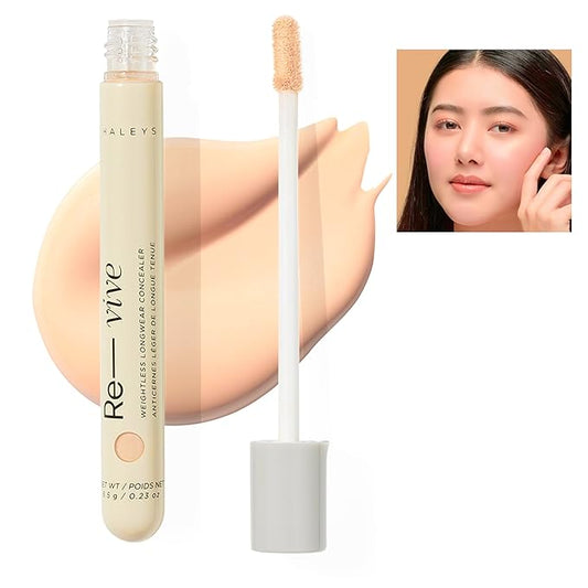 HALEYS Weightless Longwear Concealer (Fair/Light - Neutral), Re-vive, Medium to Full Coverage, Gripping Concealer, All-Day Wear, Spot Concealing, Brightens, Streak-free, Light-diffusing, V+CF-VivaGrace Women