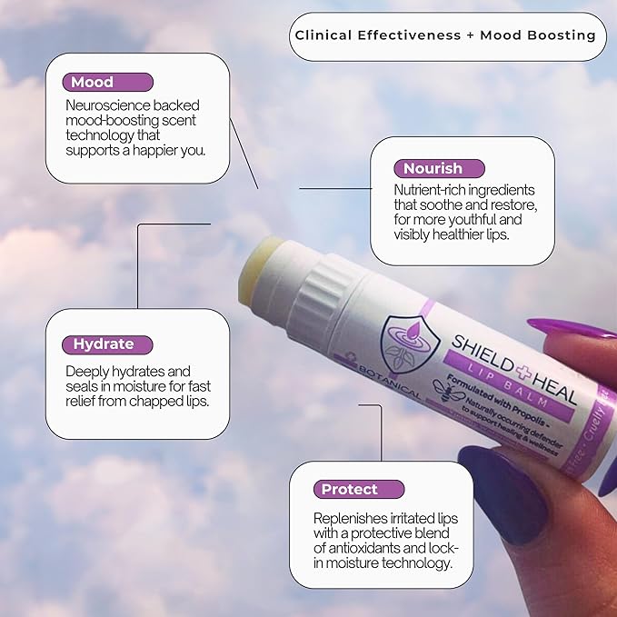 2 Pack - Botanical Lip Balm with Aromachology, Mood-Boosting Fragrance Technology, Soothes Chapped Lips & Relieves Dryness, Silky Smooth Texture Warms on Contact (2 Pack)-VivaGrace Women