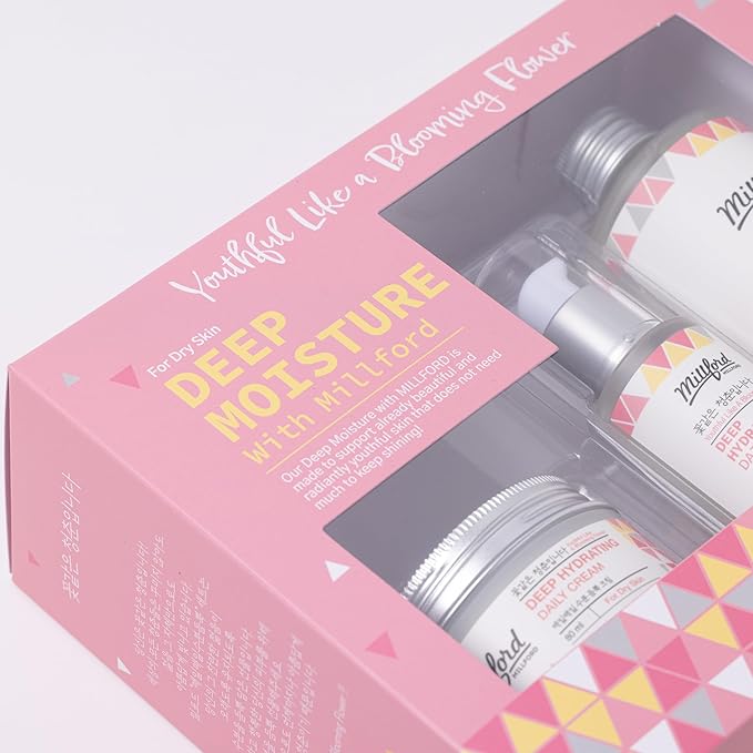 Deep Moisture Skincare Set with Panthenol and Hyaluronic Acid for Dry Skin, Moisturizing, Hydrating, Soothing, Face Moisturizing Set, Korean Skin Care, Gift Set-VivaGrace Women