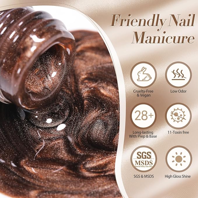 Born Pretty Cat Magnetic Eye Gel Nail Polish, Fall Winter Retro Cat Magnetic Gel, Pink Brown Blue Gray Green Magnetic Soak Off Nail Art Salon Manicure Home Gift 7ML 6PCS-VivaGrace Women