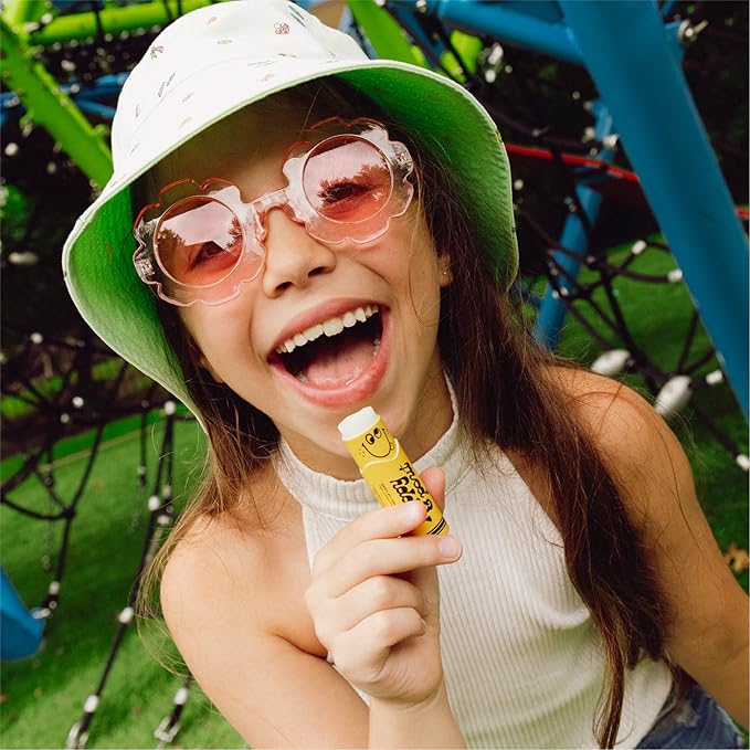 Poppy & Pout Kids Jumbo Lip Balm | All Natural Lip Balms & Moisturizers | Hydrates with Beeswax, Vitamin E, Organic Coconut Oil | Cruelty-Free | Lip Balm in Recyclable Cardboard Tube (Banana Fanna)-VivaGrace Women