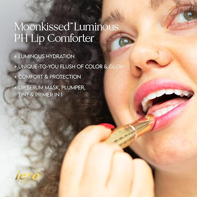 ieró Beauty Moonkissed Luminous PH Tinted Lip Balm w/Shea Butter & Vitamin E, Lip Care Moisturizer, Lip Plumper for Soft & Supple Lips, Paraben Free, Vegan, Sheer Berry w/Blue-Violet Shimmer-VivaGrace Women