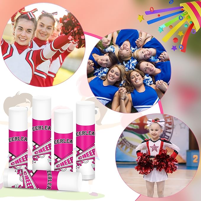 50 Pcs Cheer Gifts Bulk Cheerleading Lip Balm Gifts Moisturizing for Cheerleader Gifts Women-VivaGrace Women