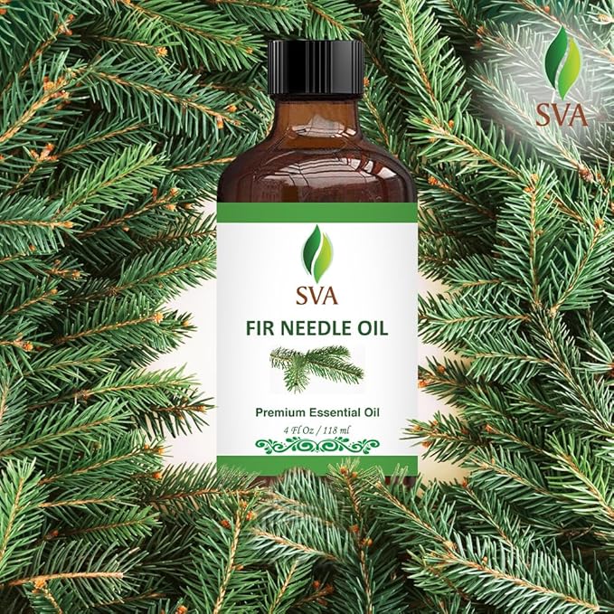SVA Fir Needle Essential Oil – 4 Fl Oz – 100% Natural Fir Needle Oil - for Diffuser, Hair Care, Face, Skin Care, Aromatherapy, Scalp and Body Massage, Soap and Candle Making – with Dropper-VivaGrace Women