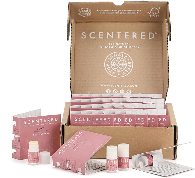 Scentered Party Favors for Wedding, Anniversary, Birthday - 30 x Mini Aromatherapy Inhaler Balm Sticks - Love: Enchanting Essential Oils Blend - Adult Party Favors for Women & Men-VivaGrace Women