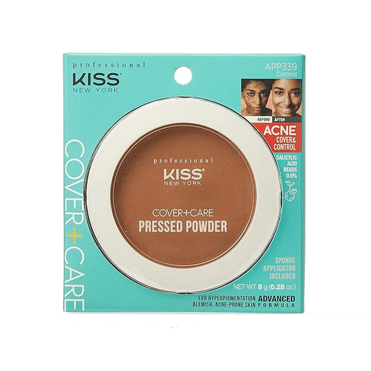 KISS Cover and Care Acne Control Pressed Powder Shine Free Face Light Weight Makeup Setting Powder - APP339 (Coconut)-VivaGrace Women
