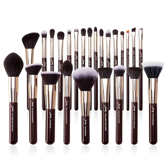 Jessup Makeup Brushes Set Professional, 25PCS Premium Natural Powder Foundation Eyeshadow Blending Concealer Blusher Highlight Labeled Brushes, T280-VivaGrace Women