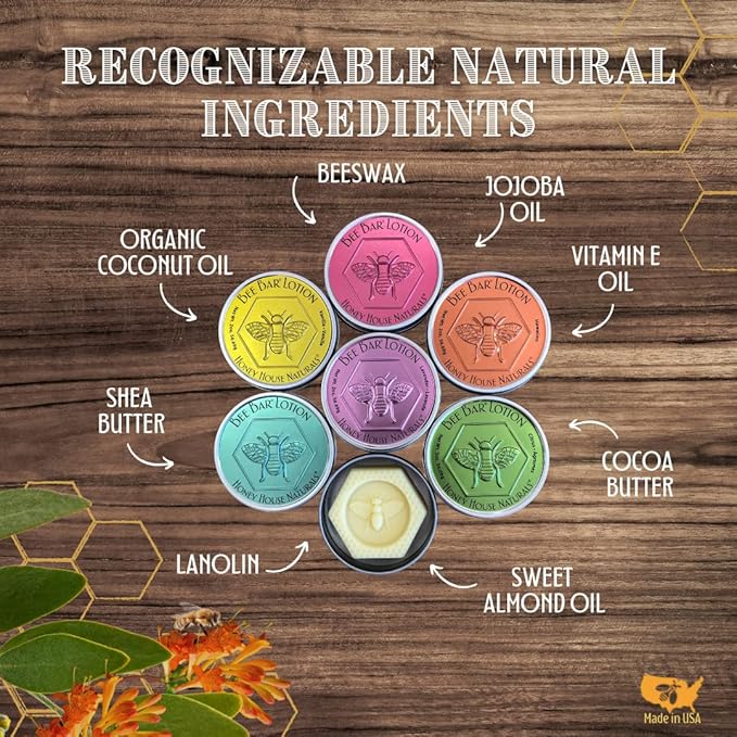 Bee Bar Honey House Naturals Duo – Vanilla - Small 6 Ounce and Large 2 Ounce– All Natural Ultra Moisturizing Lotion Bar Infused with Essential Oils and Butters – Made in USA-VivaGrace Women