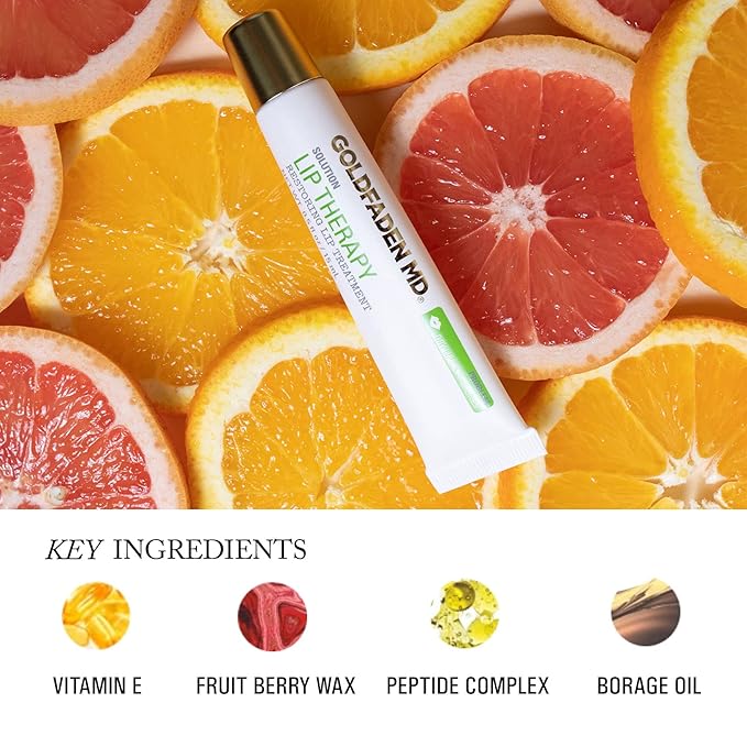 Goldfaden MD Lip Therapy | Restoring Lip Treatment | w/Peptides, Hyaluronic Acid, Fruit Berry Wax, Borage Oil, Rose Hip Oil & Vitamin E | Nourishes, Hydrates & Plumps Appearance 0.5 ﬂ oz / 15 mL-VivaGrace Women