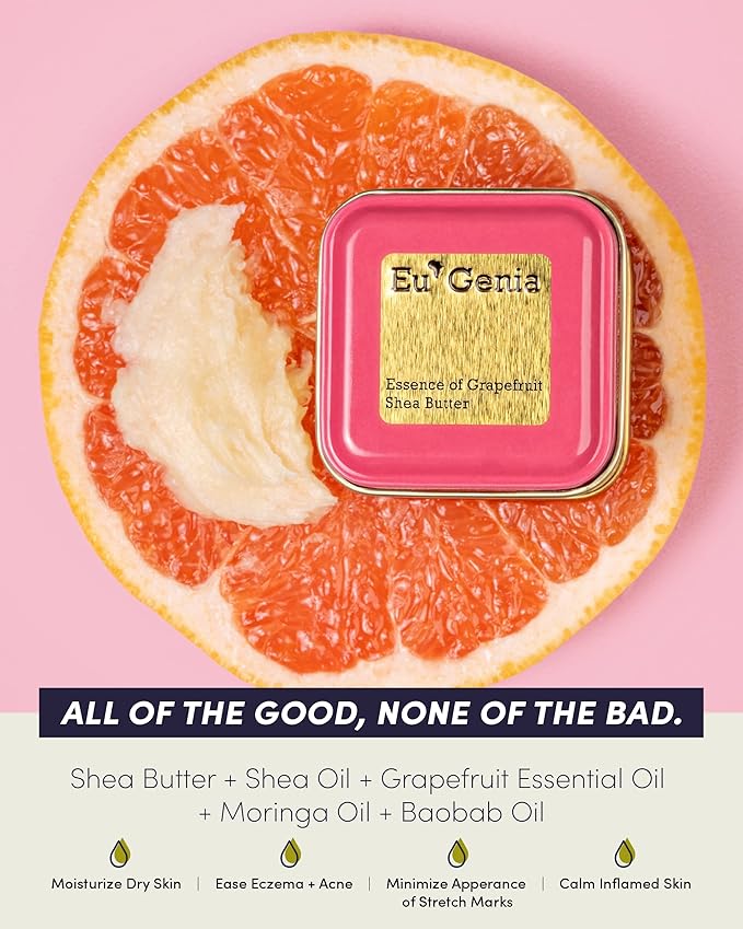 Eu'Genia Pregnancy Formula (Grapefruit, 12oz), 100% Pure Unrefined Ghanaian Shea, Premium Moisturizer Helps Prevent Stretch Marks, For All Skin & Hair Types-VivaGrace Women