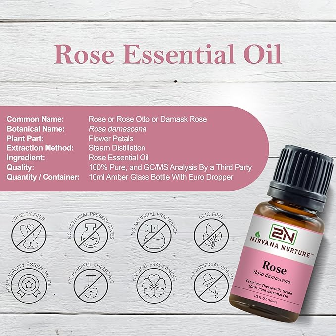 Rose Essential Oil 100% Pure Premium Therapeutic Grade, Undiluted - Aromatherapy Diffuser for Calm and Relaxation, Skin Care, Hair Care-VivaGrace Women