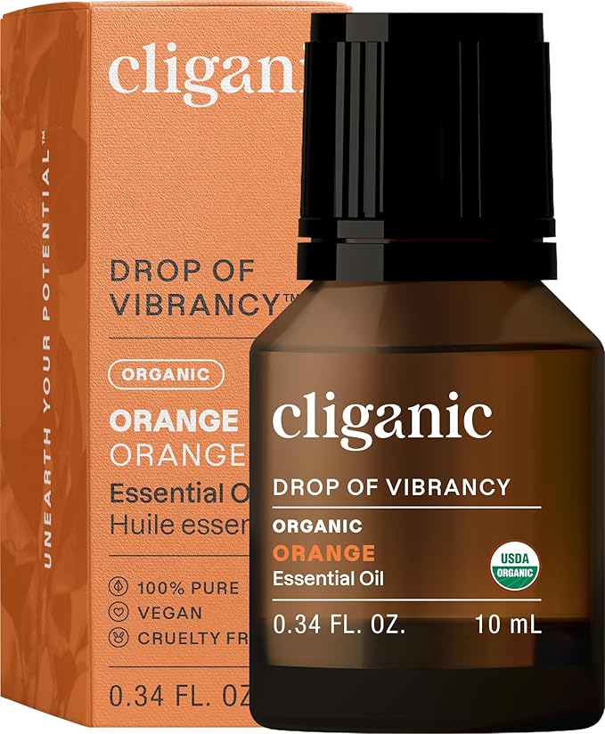 Cliganic Organic Sweet Orange Essential Oil, 10ml - 100% Pure Natural for Aromatherapy Diffuser | Non-GMO Verified (Packaging May Vary)-VivaGrace Women