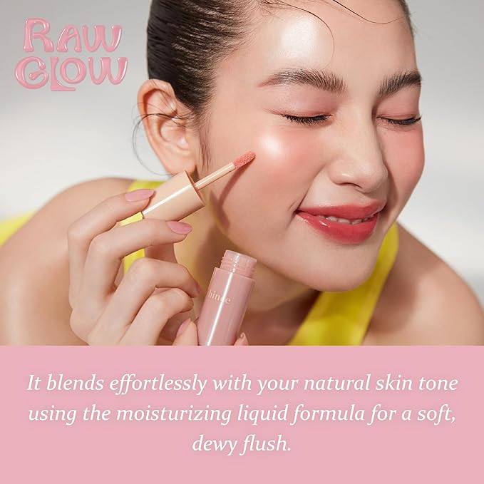 hince Dewy Liquid Cheek 6g Raw Glow Liquid Blush for Cheeks Vegan Dewy Cheek Tint Glass Skin Lightweight Liquid Blush Weightless Watercolor (STRUT RED, LC005)-VivaGrace Women