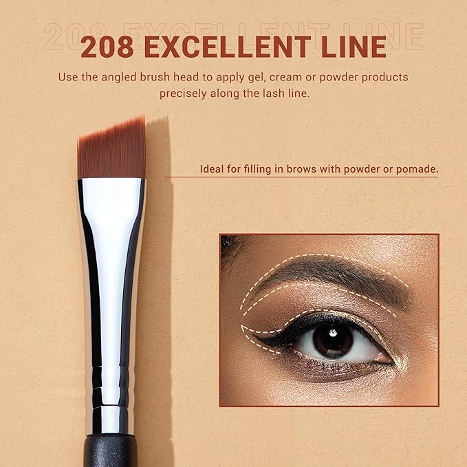Jessup Angled Eyeliner Brush Set，3pcs Pro Precision Eye Liner Brush Fine Winged Ultra Thin Slanted Gel Liquid EyeLiner Makeup Brushes, Black T345-VivaGrace Women