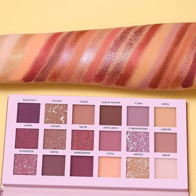 UCANBE Professional 18 Colors Aromas Nude Eyeshadow Palette Long Lasting Multi Reflective Shimmer Matte Glitter Pressed Pearls Eye Shadow Makeup Pallet Kit-VivaGrace Women