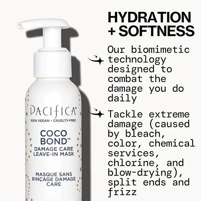 PACIFICA Beauty, Coco Bond Damage Care Leave-In Repair Mask Treatment, Dry & Damaged Hair from Bleach, Color, Chemical Services, Chlorine, & Heat, Coconut, Vegan-VivaGrace Women