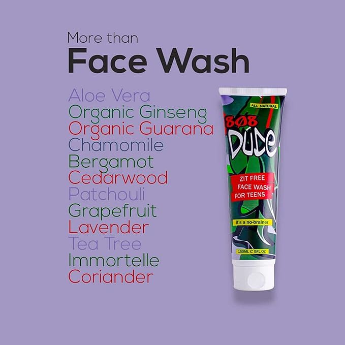 Skincare Kit for Teens. Shampoo and Body Wash, Face Wash and Deodorant to Prevent Breakouts and Eliminate Body Odor with Eco-Friendly Cotton Toiletry Bag-VivaGrace Women