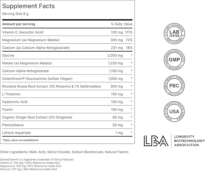 NOVOS Core Longevity Mix, Anti-Aging Supplement, Drink Powder Packet Unflavored - Skin Support, Energy, Mood Support, Sleep and Cognition Support - 30 Servings-VivaGrace Women
