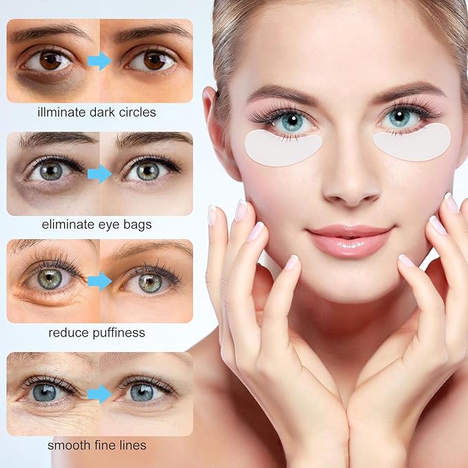 Under Eye Patches 2 Pairs, Silicone Reusable Eye Patches, Under Eye Mask for Skin Care Effect to Reduce Wrinkles and Fine Lines (Black, White)-VivaGrace Women