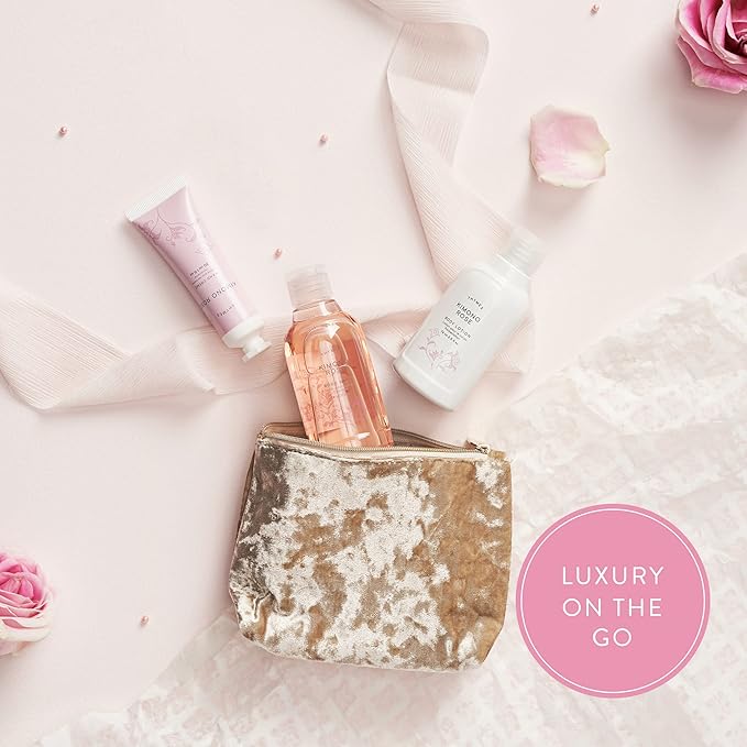 Thymes Travel Set and Beauty Bag - Contains Body Wash, Body Lotion & Hand Cream - Kimono Rose-VivaGrace Women