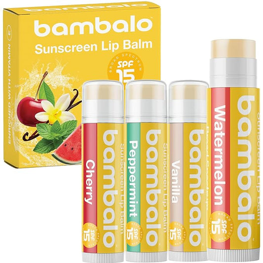 4-Pack Variety SPF 15 Lip Balm - Organic Ingredients, Broad Spectrum UVA/UVB Protection - Hydrating & Moisturizing, USA Made-VivaGrace Women