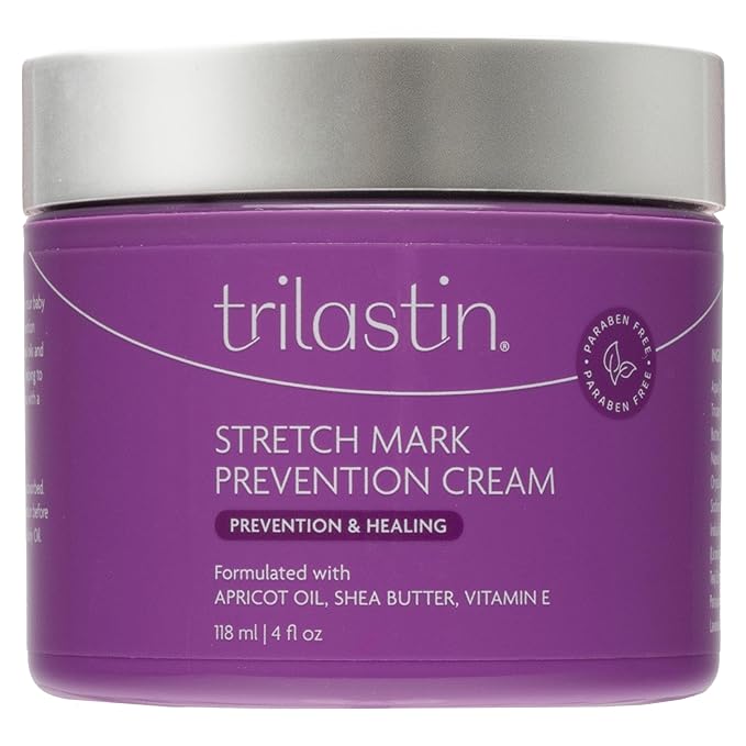 TriLASTIN Maternity Stretch Mark Cream for Pregnancy - 4 fl oz - Paraben-Free & Hypoallergenic - Prevents Stretch Marks & Improves Elasticity - Shea Butter & Belly Cream for Pregnant Women-VivaGrace Women