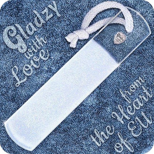 Genuine Czech Glass Foot File by GLADZY - Gentle Callus Remover Foot Rasp, Pedicure & Spa Rough Skin Scrubber, Two-Sided Etched Different Grit Surface, Professional Toenail & Heels Care, Made in EU-VivaGrace Women
