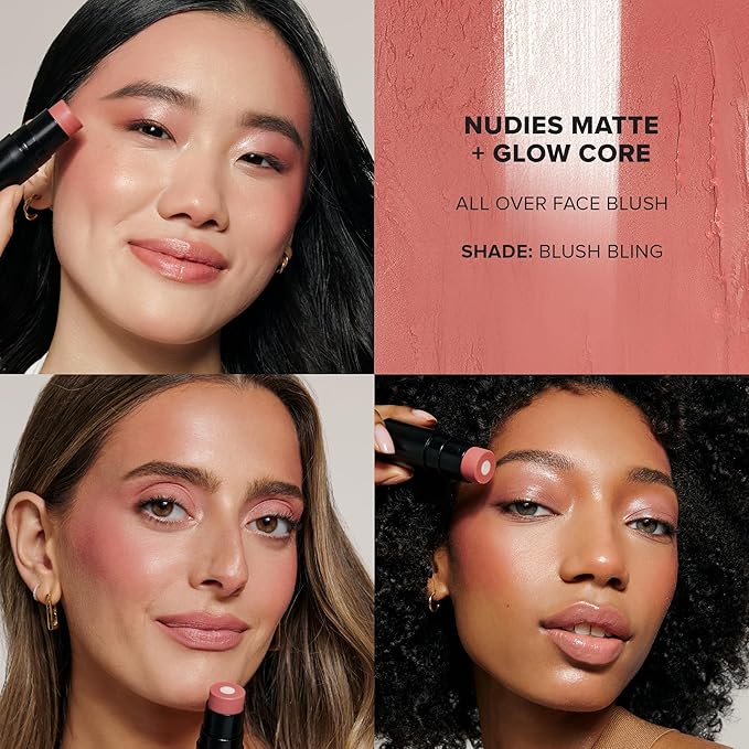 Nudies Matte + Glow Core All Over Face Blush Color - Blush Bling-VivaGrace Women