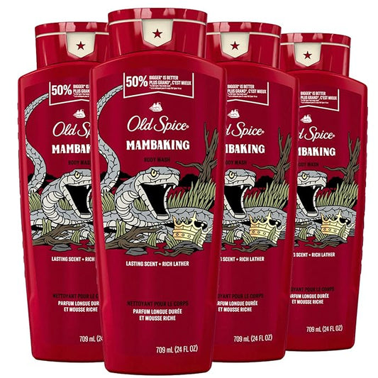 Old Spice Body Wash for Men, MambaKing, 24 oz (Pack of 4)-VivaGrace Women