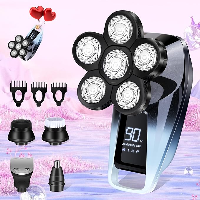 Electric Razors for Women,5 in 1 Womens Electric Leg Shaver Cordless Painless Facial Hair Removal for Arms and Underarms Bikini Trimmer,Portable and Safe Wet and Dry Use Women Shaver,White Black-VivaGrace Women