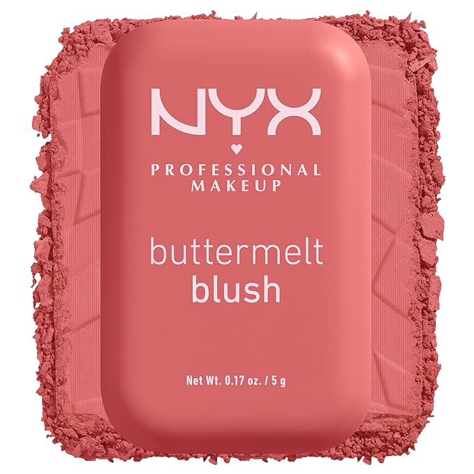 NYX PROFESSIONAL MAKEUP Buttermelt Powder Blush, Fade and Transfer-Resistant Blush, Up to 12HR Make Up Wear, Vegan Formula - Feeling Butta-VivaGrace Women