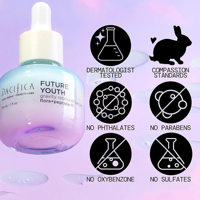 Pacifica Future Youth Gravity Rebound Face Serum – Multi-Peptide Firming Facial Serum for Fine Lines, Anti-Aging & Elasticity Vegan & Cruelty-Free Dermatologist Tested-VivaGrace Women