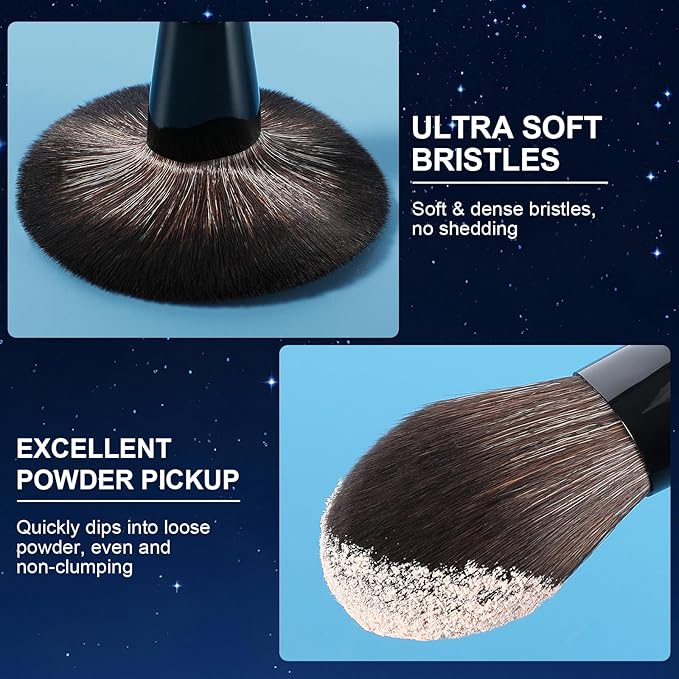 Large Bamboo Mineral Powder Brush, Fluffy Foundation Makeup Brush Kabuki Brushes with Soft Synthetic Bristles for Loose & Pressed Powder, Liquid, Cream, Buffing, Blending, Vegan & Cruelty-Free Tool-VivaGrace Women