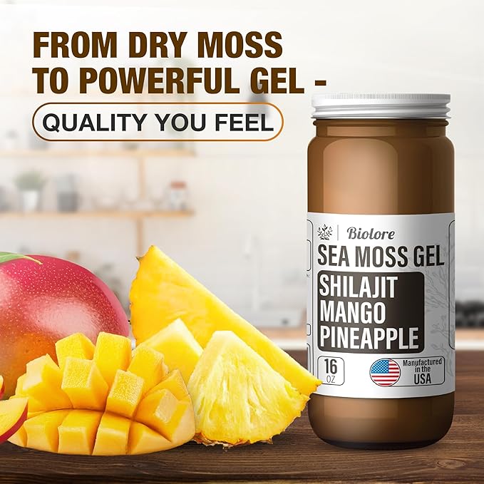 Biolore Sea Moss Gel - Shilajit 16oz, Wildcrafted Irish Seamoss with Essential Vitamins & Trace Minerals, Vegan Superfood Made in USA-VivaGrace Women