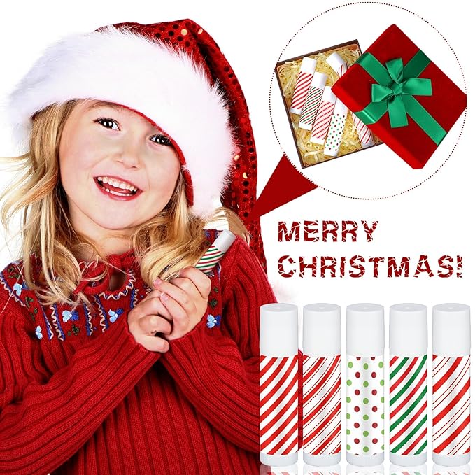 50 Pcs Christmas Peppermint Lip Balms Gifts Bulk Holiday Stocking Stuffers Holiday Treat Gifts Stuffer Goodie Christmas Party Supplies for Kids Women Men-VivaGrace Women