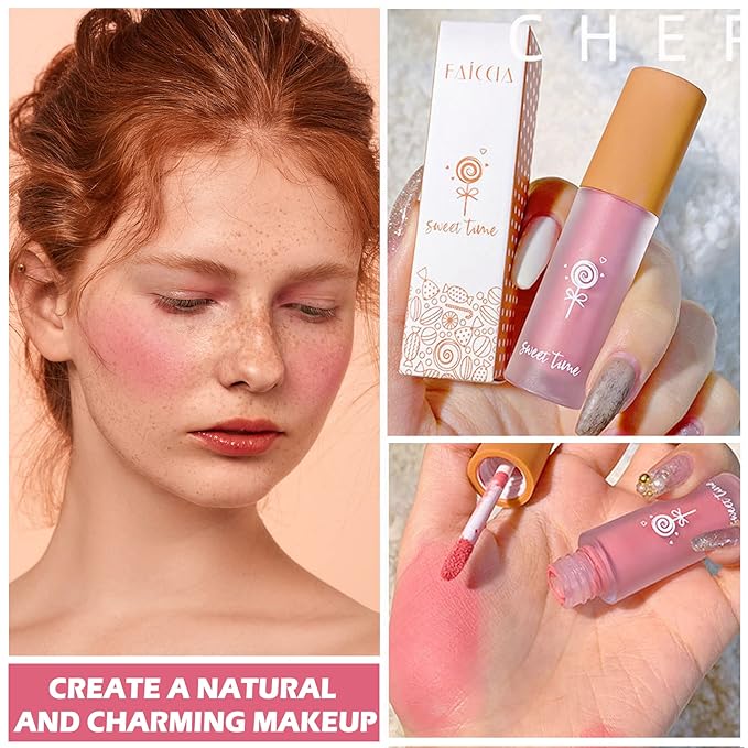 Liquid Blush Cream Blush Soft Matte Blush Liquid Stick for Cheeks Natural Cream Blush Makeup Dewy Face Blush Cosmetics - 02 Pink-VivaGrace Women