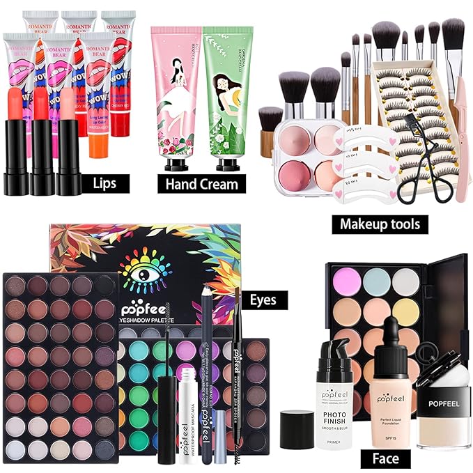Professional Makeup Kit for Women Full Kit, Makeup Set Cosmetic Make Up Kit with Makeup Bag Include Eyeshadow Palette Makeup Brushes Set Lipstick Lip Gloss Foundation Concealer-VivaGrace Women