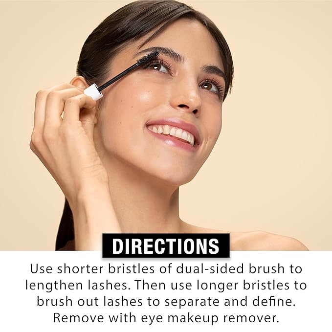 Neutrogena Healthy Definition Mascara - Defines, Lifts, Curls, Lengthens & Volumizes Lashes - Dual-Sided Mascara Comb + Brush for Natural Application - Black Brown, 0.27 oz