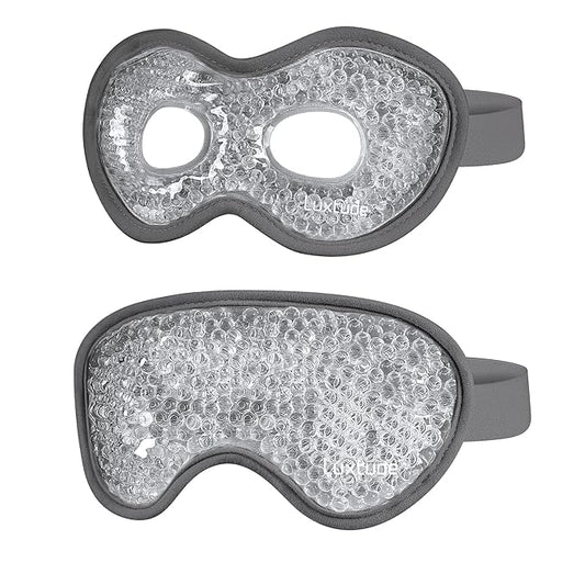 Luxtude Gel Eye Mask 2PCS, Reusable Cooling Eye Masks for Sleeping, Hot Cold Eye Mask Ice Pack, Frozen Cold Eye Compress for Puffiness/Dark Circles/Headaches/Migraines/Eye Bags/Stress Relief (Gray)-VivaGrace Women