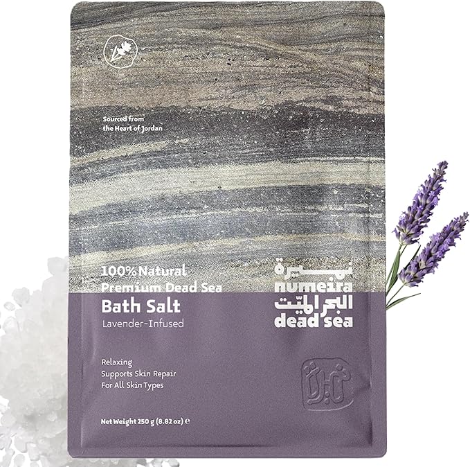 Dead Sea Salts for Soaking - Relaxing Salt Bath Soak for Body Rejuvenation - Natural Mineral Salts - Coarse Dead Sea Salt Bath Salts for Women & Men w/Lavender Infused Essential Oil (8.82 oz)-VivaGrace Women