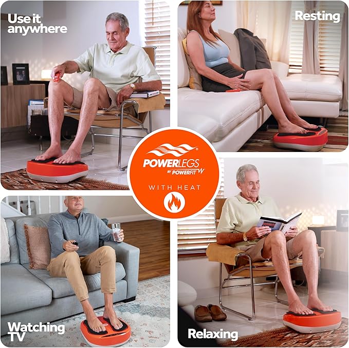 Powerfit Power Legs Electric Foot Massager Machine with Heat - Heated Foot Massager for Neuropathy Pain Circulation - Feet Massager for Pain Relief with Remote Control-VivaGrace Women