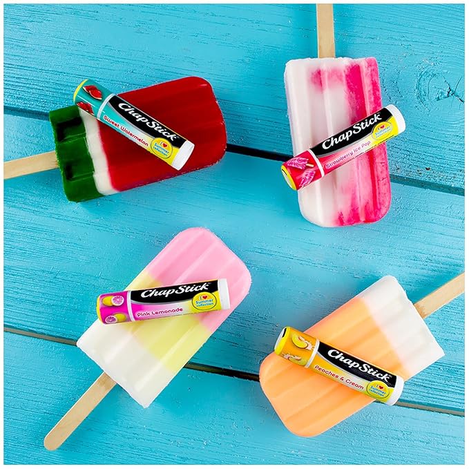 ChapStick Lip Moisturizer, Strawberry Ice Pop, 12-Pack – Limited Edition Bulk Lip Balm, Sweet & Refreshing, 0.15 Oz Ea-VivaGrace Women