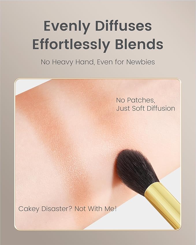 Desert Oak Series Eyeshadow Blending Brush - Dome Goat Hair Bristles for Seamless Crease Work, Premium Bubinga Handle with Gold Brass Ferrule (CM 169)-VivaGrace Women