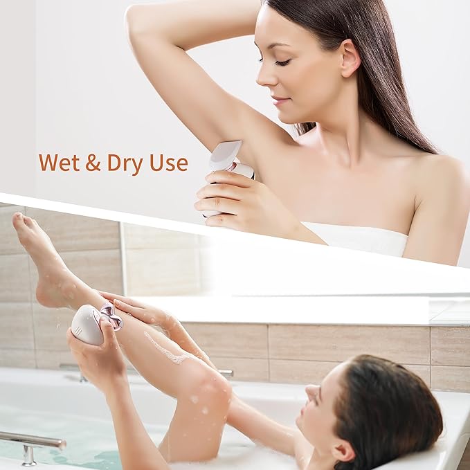 Women's Electric Razors For Women Legs Pubic Facial Hair Removal 2 In 1 Womens Electric Shaver For Women,Bikini Trimmer For Lady,Waterproof-VivaGrace Women