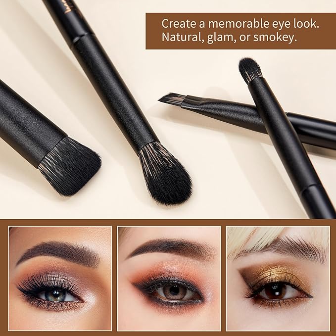 Jessup Makeup Brushes Set Jessup Make up Brushes 14Pcs Black Kabuki Foundation Eyeshadow Contour Concealer Powder Eyeliner Crease Eyebrow Blending Brush with Gift Box, T336-G-VivaGrace Women