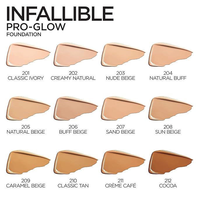 L'Oreal Paris Makeup Infallible Up to 24HR Pro-Glow Foundation, Creme Cafe, 1 fl oz.-VivaGrace Women